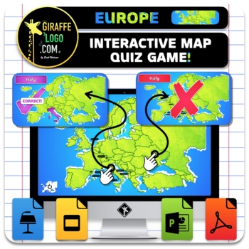 Preview of Europe Interactive World Geography Game & Map Quiz