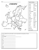 Europe Labeling Map Geography