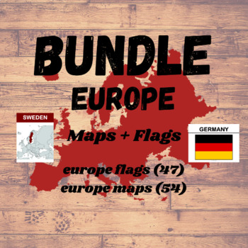 Preview of Europe MAPS & FLAGS BUNDLE | 101 Flash Cards | Geography Montessori