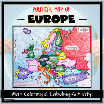 Preview of Europe Map Activity- Label and Color the Countries! (No-Prep, Political Map)