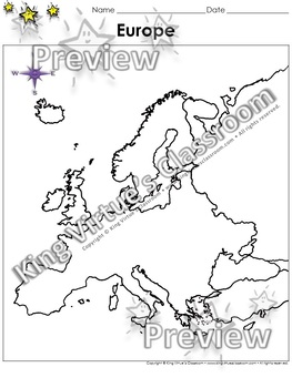 Europe Map - Blank - Full Page - Continent - Portrait - King Virtue