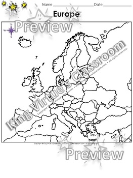 Europe Map - Countries - Blank - Full Page - Continent - Portrait ...