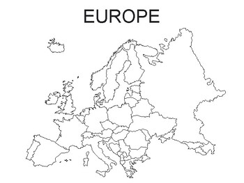 Europe Map Printable , Europe Coloring Sheet by Golden Opportunities ...
