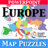 Europe Map Puzzles Regions Countries PowerPoint ESL ELL Newcomer