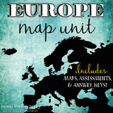 Europe Map Unit with Outline Map and Test