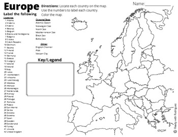 Europe Map Worksheet By Little Luna Learning TPT   Original 7401424 1 