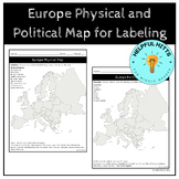 Europe Map for Labeling- 6th Grade Georgia Standards of Ex
