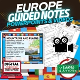 Europe Guided Notes and PowerPoints Geography Print & Digi