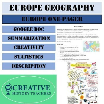 Preview of Europe One-Pager Activity