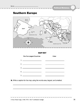 Europe: Political Divisions: Southern Europe | TpT