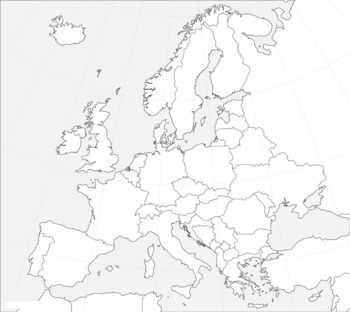 blank political map of europe