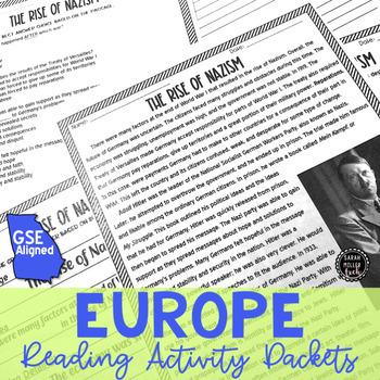 Preview of *6th Grade Georgia* Europe Reading Activity Packets BUNDLE (GSE Aligned)