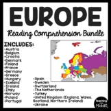 Europe Reading Comprehension Worksheet Bundle Country Stud