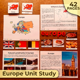 Europe Unit Study, Europe Activity Bundle, Europe Continen