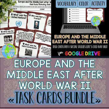 Preview of Europe and Middle East after World War II Task Cards BUNDLE