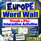 Europe & Russia Word Wall with Activity Ideas - Geography,