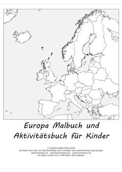 Preview of Europe and its countries atlas coloring book and activity book german edition