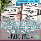 Europe and the Middle East after World War II Word Wall
