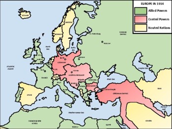 Preview of Europe in 1914 - Free Map Resource