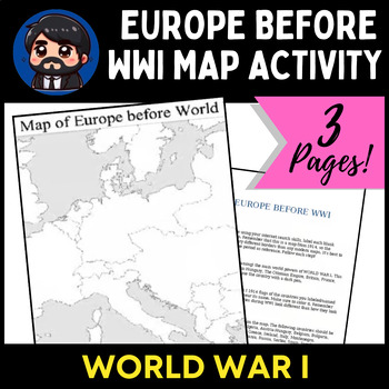 Preview of Europe in 1914 map activity (WWI)
