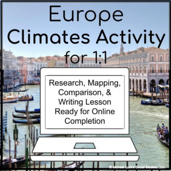 Preview of Europe or European Climates Inquiry Activity for 1:1 Google Drive Classroom