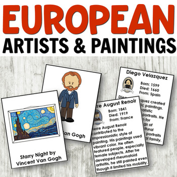 Preview of European Artists Study Hands-on or Geography Activities