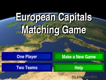 Preview of European Capitals Interactive Matching Pairs Game