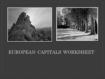 Preview of European Capitals Matching Activity- Printable Worksheet