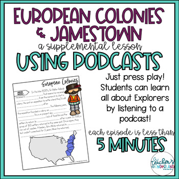 Preview of European Colonies & Jamestown Notes & Podcast
