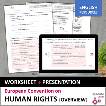 Preview of European Convention on Human Rights (ECHR) – Overview (Worksheet + Presentation)