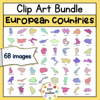 Preview of European Countries Clip Art Bundle | 68 images | PNG and JPEG