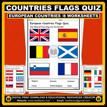 Preview of European Countries Flags Quiz
