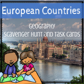 Preview of European Countries Geography Scavenger Hunt and Task Cards