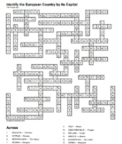 European Countries and Their Capitals crosswords