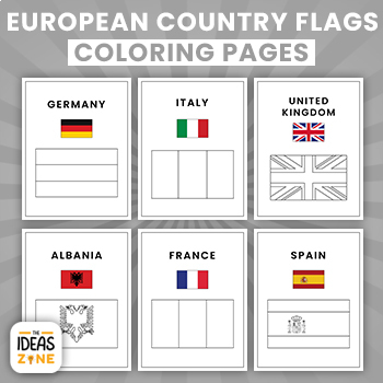 Preview of European Country Flags Coloring Pages