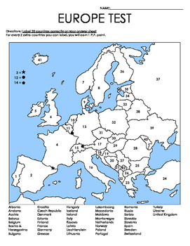 Location of test sites (red squares on the map of Europe). For each