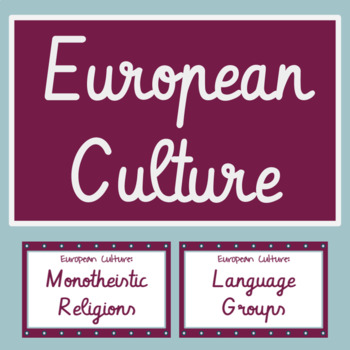 Preview of European Culture Set: Language Groups & Monotheistic Religions