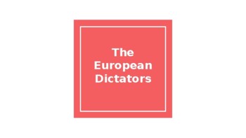 Preview of European Dictator PPT