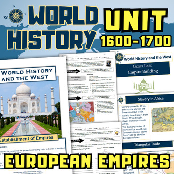 Preview of World History Unit - Colonization, Americas, Asia, Europe, Slavery, Trade, West