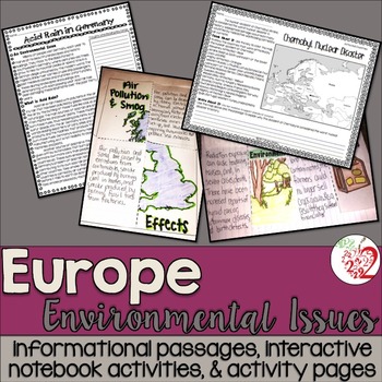 Preview of European Environmental Issues Social Studies Interactive Notebook Activities