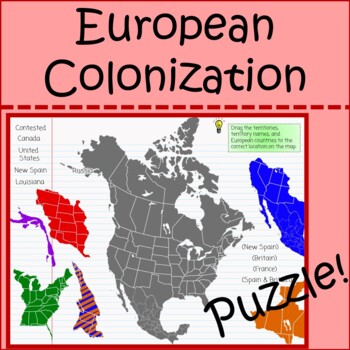 Preview of European Exploration & Colonization of North America 1800 Puzzle Activity