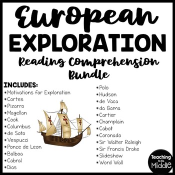 Preview of European Exploration Explorers Reading Comprehension Worksheet Bundle