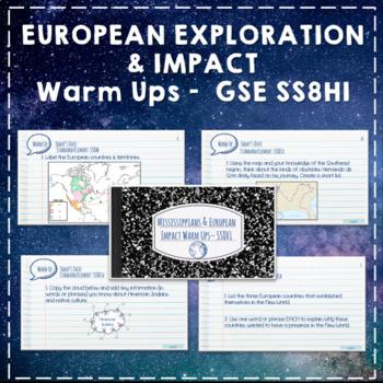 Preview of European Exploration Impact Warm Ups - SS8H1