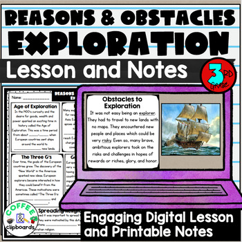 Preview of Reasons and Obstacles for European Exploration Lesson and Activities - SS3H2a