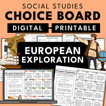 Preview of European Exploration | Social Studies Unit Choice Board Activity Packet | Gamify