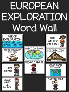 Preview of European Exploration Illustrated Word Wall