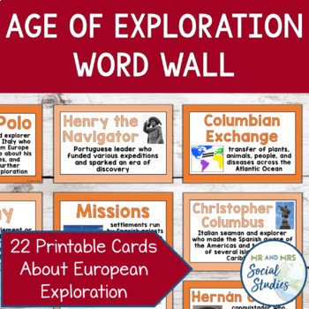 Preview of European Exploration Word Wall | Age of Exploration Word Wall | Explorers