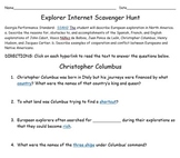European Explorer Internet Scavenger Hunt