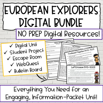 Preview of European Explorers 5th Grade DIGITAL BUNDLE | Guided Notes, Vocabulary, and MORE
