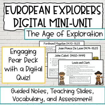 Preview of European Explorers 5th Grade Digital Unit | Guided Notes and Activities